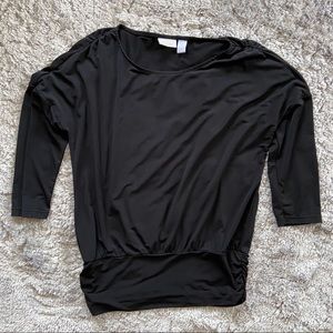 chico’s black mid sleeve top